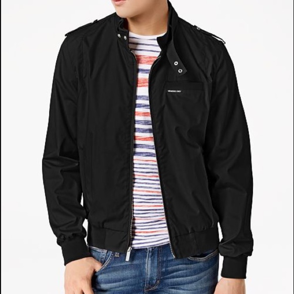 NWT Black Members Only iconic racing bomber jacket small